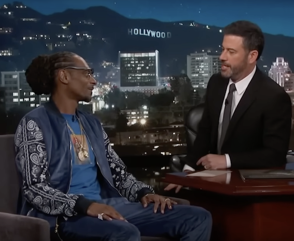 Snoop Dogg talking to Jimmy Kimmel